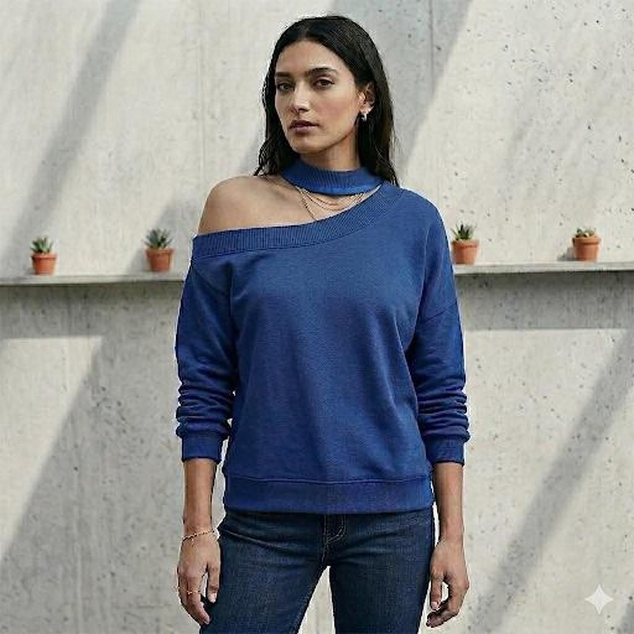 Free-People Women's Blue And Navy Shirt